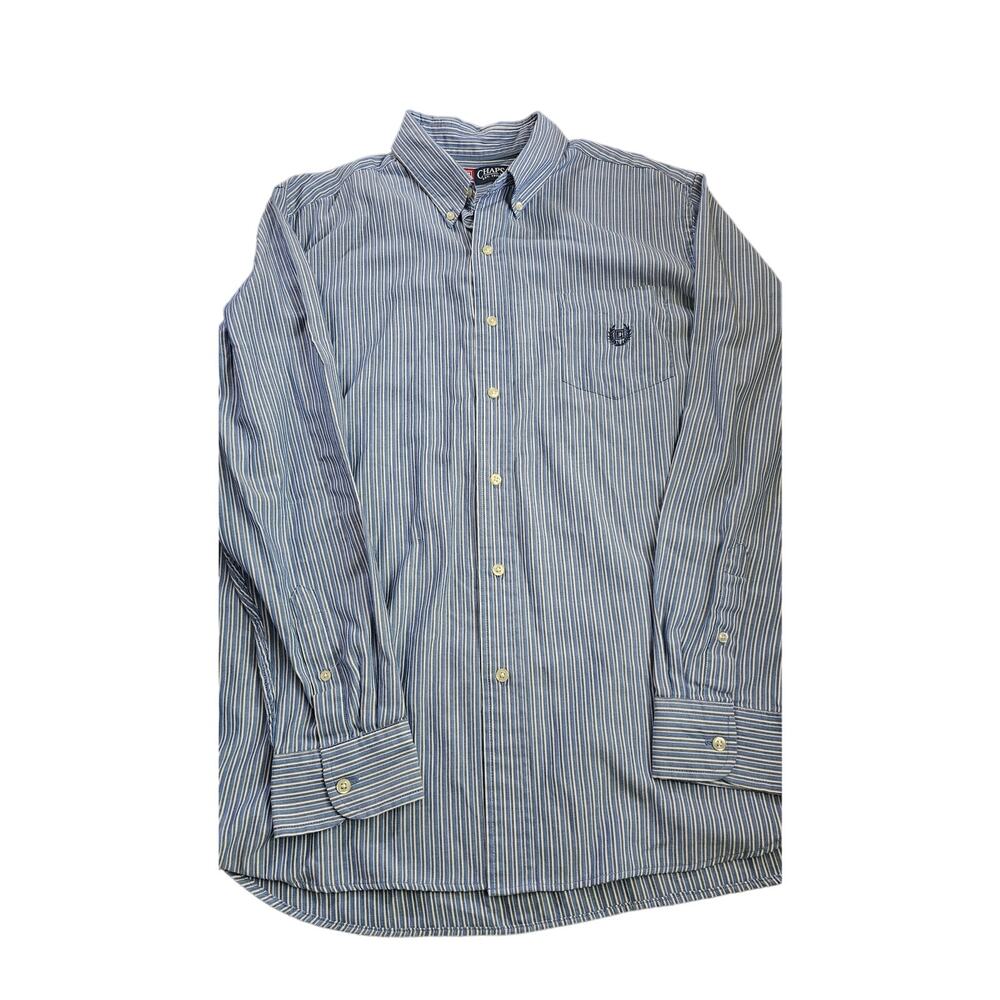 Men's Chaps Blue‎ Pinstriped size XL Button down shirt